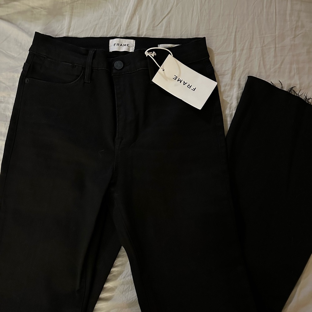 Frame Denim Women's Classic Black Straight Leg Jeans